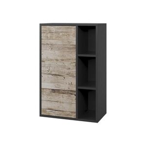 Vicco STĚNOVÁ POLICE Berno Černý/pískový dub 50.1 x 78.4 cm se 3 otevřenými přihrádkami obraz
