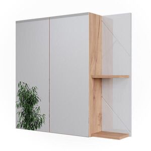 Vicco SKŘÍŇKA SE ZRCADLEM DO KOUPELNY Irma Bílá vysoký lesk 80 x 75 cm obraz