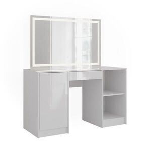 Vicco TOALETNÍ STOLEK Sherry Bílá/bílý vysoký lesk 128.2 cm s LED zrcadlem obraz