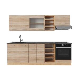 Vicco KUCHYŇSKÝ KOUT R-Line Dub Sonoma/Goldkraft 240 cm , PD Antracit obraz
