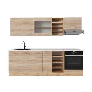 Vicco KUCHYŇSKÝ KOUT R-Line Dub Sonoma/Goldkraft 240 cm , PD Mramor obraz