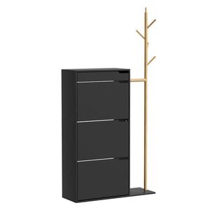 Vicco SKŘÍŇ NA BOTY Ivo Černá 90 x 181.5 cm se 3 přihrádkami, 1 zásuvkou obraz