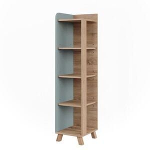 Vicco KOUPELNOVÁ POLIČKA Karen Sonoma/modrá 30 x 128 cm se 4 přihrádkami obraz