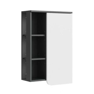 Vicco KOUPELNOVÁ SKŘÍŇKA Karen Antracitová/bílá 50 x 75 cm s dveřmi a otevřenými přihrádkami obraz