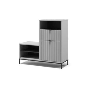 Vicco BOTNÍK S LAVICÍ Eliza Šedá 100 x 98.5 cm s dvířky a zásuvkou obraz