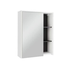 Vicco SKŘÍŇKA SE ZRCADLEM DO KOUPELNY Viola Bílá/šedá 60 x 75 cm s otevřenými policemi obraz