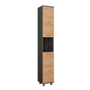 Vicco VYSOKÁ SKŘÍŇKA Ilias Antracit/zlatý dub 30.2 x 190 cm se 2 dveřmi obraz