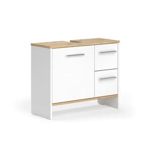 Vicco DOLNÍ SKŘÍŇKA POD DŘEZ Karli Bílý/zlatý dub 70.2 x 57 cm se 2 zásuvkami a 1 dvířky obraz