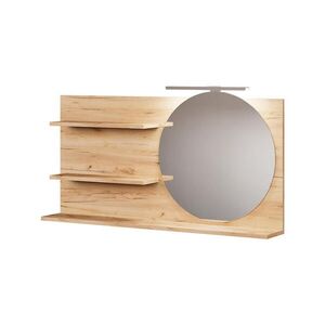 Vicco ZRCADLOVÁ POLICE Avena Dub 100 x 50 cm se 3 otevřenými přihrádkami obraz