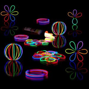 Relaxdays GLOWSTICKY Barevné 100ks-sada s konektory 20 cm obraz