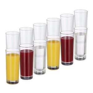 Relaxdays SKLENICE Transparentní 12dílná-sada 300 ml obraz