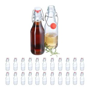 Relaxdays LAHVE Transparentní 24ks-sada sklo pákový uzávěr 250 ml obraz