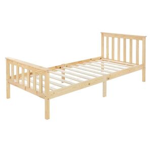 ML-DESIGN DŘEVĚNÁ POSTEL 90x200 cm přírodní z borového dřeva s roštem obraz