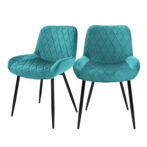 ML-DESIGN JÍDELNÍ ŽIDLE, sada 2 ks, petrolový samet obraz