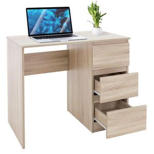 ML-DESIGN PSACÍ STŮL se 3 zásuvkami 90 x 76 x 50 cm, dub Sonoma obraz