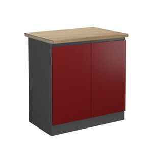 Vicco SKŘÍŇKA POD DŘEZ R-Line Červená 80 cm , PD Dub obraz