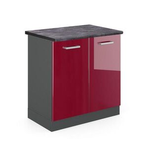 Vicco SKŘÍŇKA POD DŘEZ R-Line Červená vysoký lesk 80 cm , PD Antracit obraz