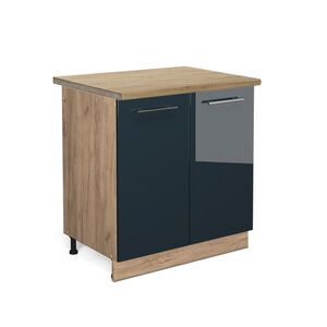 Vicco SKŘÍŇKA POD DŘEZ Fame-Line Tmavě modrá s vysokým leskem 80 cm , PD Dub obraz