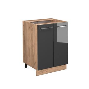 Vicco SPODNÍ SKŘÍŇKA KUCHYŇSKÉ LINKY Fame-Line Antracitový vysoký lesk 60 cm bez pracovní desky obraz