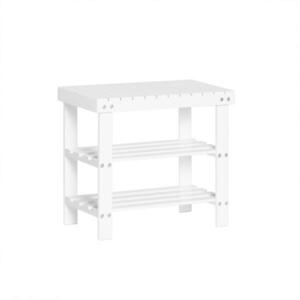 SoBuy BOTNÍK se 2 policemi Bílá 50x29x45cm Minimalistický obraz