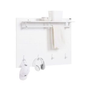 SoBuy NÁSTĚNNÝ VĚŠÁK s policí Bílá 100x20x70cm Minimalistický obraz