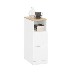 SoBuy NOČNÍ STOLEK se 2 zásuvkami Bílá 35x20x60cm Moderní obraz