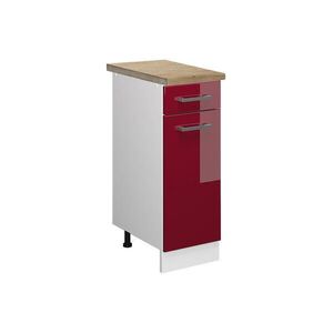 Vicco SPODNÍ SKŘÍŇKA KUCHYŇSKÉ LINKY R-Line Červená vysoký lesk 30 cm , PD Dub obraz