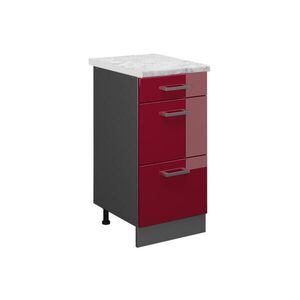 Vicco SPODNÍ SKŘÍŇKA KUCHYŇSKÉ LINKY R-Line Červená vysoký lesk 40 cm PD Mramor obraz
