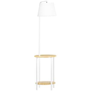 HOMCOM STOJACÍ LAMPY, stojací lampa se 2 odkládacími plochami, 40 W stojací lampa, stojací svítidlo, kov obraz
