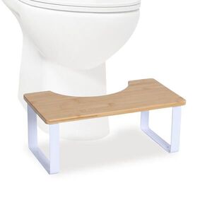 Relaxdays STUPÍNEK Přírodní Bílá Bambus Silikonové nožky obraz