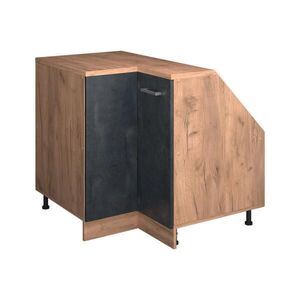 Vicco ROHOVÁ KUCHYŇSKÁ SKŘÍŇKA POD ŠIKMOU STŘECHU R-Line Černý beton 75.6 cm s 1 dveřmi, korpus skříně hloubka 60 cm obraz