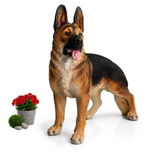 Relaxdays FIGURKA Přírodní barvy pes německý ovčák 114 cm obraz