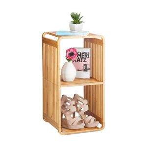Relaxdays REGÁL Přírodní bambus 3-patrový 64, 7x33x33 cm obraz
