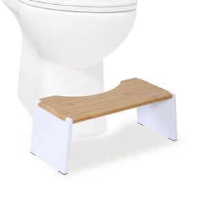 Relaxdays WC-STOLIČKA Přírodní bílá bambus skládací obraz