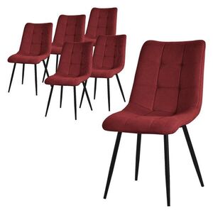 ML-DESIGN JÍDELNÍ ŽIDLE, SADA 6 KS, červená látková potah obraz