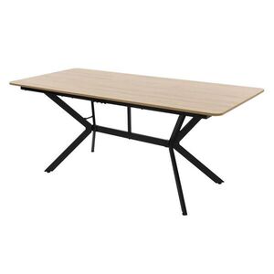 ML-DESIGN JÍDELNÍ STOL, z MDF, světle hnědý s ocelovou konstrukcí, obdélníkový obraz