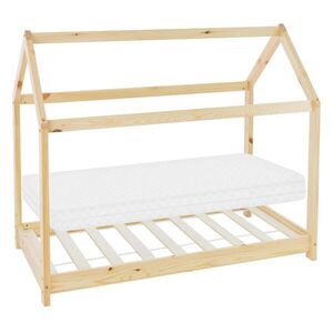 ML-DESIGN DĚTSKÁ POSTEL se střechou a matrací 70x140 cm přírodní obraz