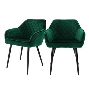 ML-DESIGN JÍDELNÍ ŽIDLE, sada 2 ks, tmavě zelený samet obraz