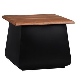 WOMO-DESIGN ODKLÁDACÍ STOLEK 50x40x50 cm černý-přírodní z akáciového dřeva a kovu obraz