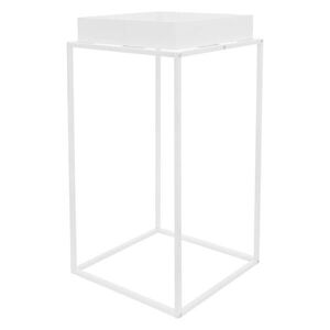 ML-DESIGN STOJAN NA ROSTLINY bílý 45x45x88 cm z kovu pro vnitřní i venkovní použití obraz