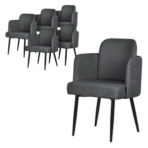 ML-DESIGN JÍDELNÍ ŽIDLE, sada 6 ks, antracitová barva s látkovým potahem v ratanovém vzhledu obraz