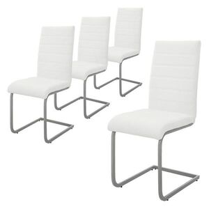ML-DESIGN SADA 4 křesel Swing, bílá umělá kůže obraz