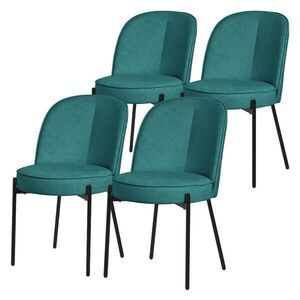 ML-DESIGN JÍDELNÍ ŽIDLE, sada 4 ks, barva petrol, s látkovým potahem obraz