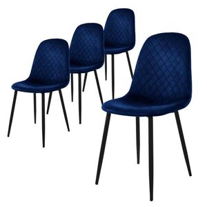 ML-DESIGN JÍDELNÍ ŽIDLE, sada 4 ks, tmavě modrý samet obraz