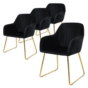 ML-DESIGN JÍDELNÍ ŽIDLE, sada 4 ks, černý samet obraz