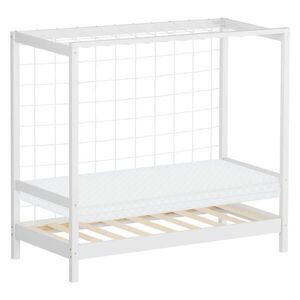 ML-DESIGN DĚTSKÁ postýlka ve tvaru fotbalové brány s matrací 70 x 140 cm, bílá obraz
