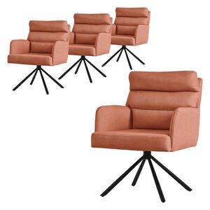 ML-DESIGN JÍDELNÍ ŽIDLE, sada 4 ks, otočné, oranžové, látkové potahy obraz