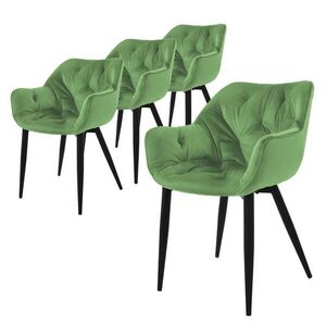 ML-DESIGN JÍDELNÍ ŽIDLE, sada 4 ks, šalvějový samet obraz