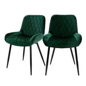 ML-DESIGN JÍDELNÍ ŽIDLE, SADA 2 KS, tmavě zelený samet obraz