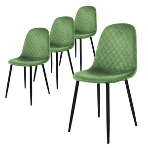 ML-DESIGN JÍDELNÍ ŽIDLE, sada 4 ks, šalvějový samet obraz